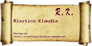 Risztics Klaudia névjegykártya